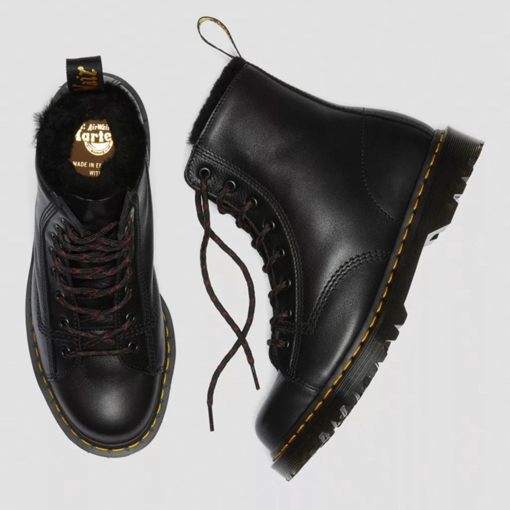 NEW DR. MARTENS Shearling Lined Leather Ankle Boots Made in England NO BOX
